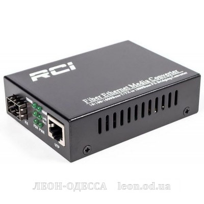 Медiаконвертер RCI 1G, SFP slot, RJ45, standart size metal case (RCI300S-G)
