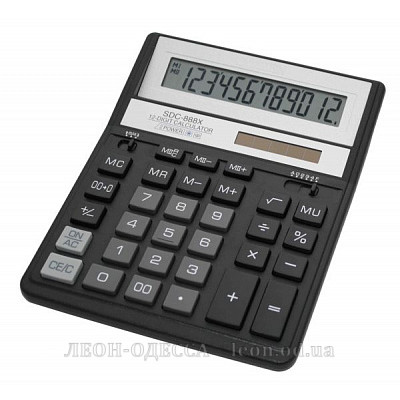 
											Калькулятор Citizen SDC-888 XBK, новий дизайн, чорний											
											
