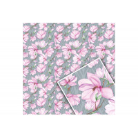 Бумага упаковочная GIFT Мелованная (5 листов) "Розовые цветы на ветках"