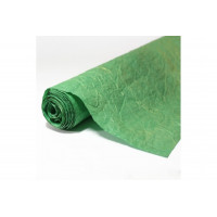 Бумага упаковочная "Жатка с золотым напылением" зеленая 5м