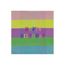 Салфетки &quot;Happy birthday&quot; на цветных полосах