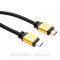 Кабель мультимедiйний HDMI to HDMI 3.0 m V2.0 metal Vinga (VCPDCHDMI2VMM3BK)