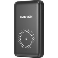 Батарея унiверсальна Canyon PB-1001 10000mAh, PD/18W, QC/3.0 +10W Magnet wireless charger, black (CNS-CPB1001B)