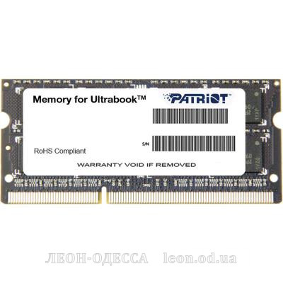 Модуль памяти для ноутбука SoDIMM DDR3L 4GB 1600 MHz Patriot (PSD34G1600L2S)