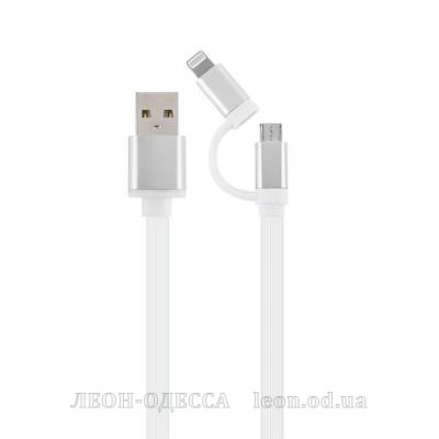 Дата кабель USB 2.0 AM to Lightning/Micro 1.0m Cablexpert (CC-USB2-AM8PmB-1M-SV)