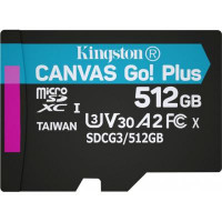 Карта пам*ятi Kingston 512GB microSDXC class 10 UHS-I/U3 Canvas Go Plus (SDCG3/512GBSP)
