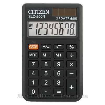 
											Калькулятор кишеньковий Citizen SLD-200											
											
