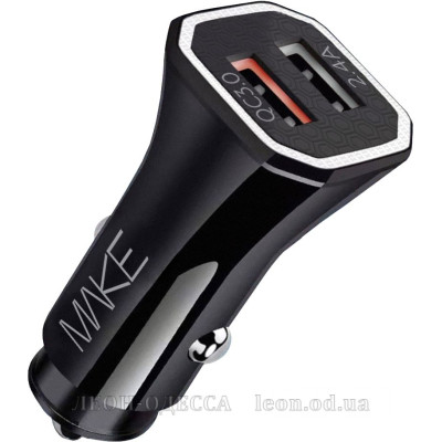 Зарядний пристрiй MAKE car 30W QC+2.4A Black (MCC-33QBK)