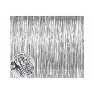 Декоративная шторка для фотозоны - серебро 1*2 м