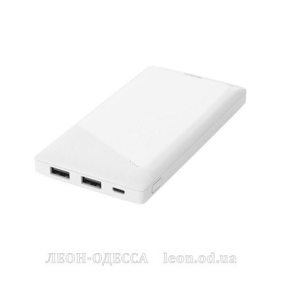 Батарея универсальная Deltaco 10000mAh, Input:Micro-USB, Output:USB-A*2(5V/2.1A), +cable, white (PB-A1001)